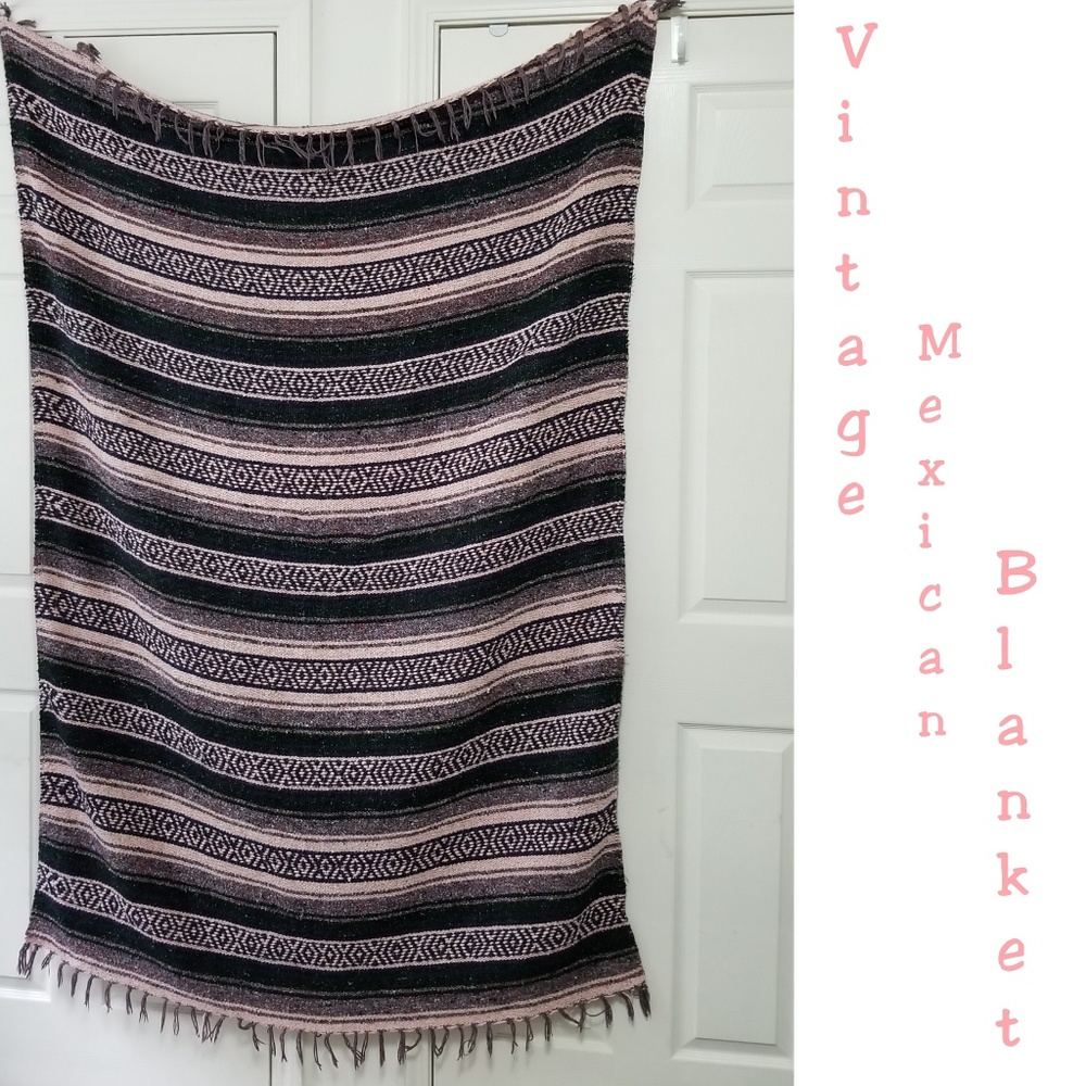 Vintage Artesanias Mickey Mexican Blanket